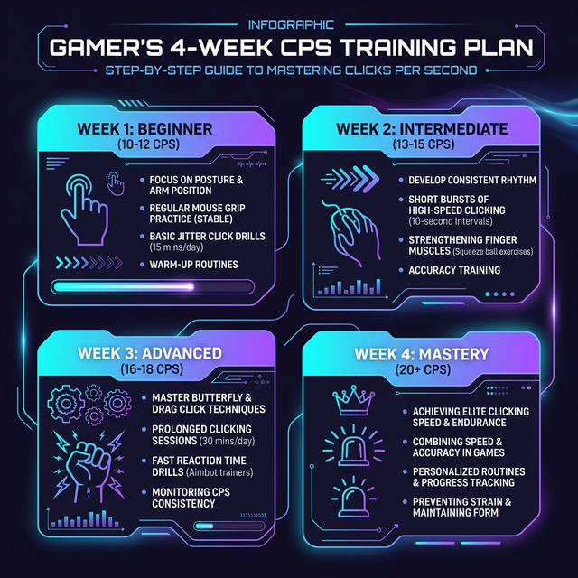 Infografía del programa de entrenamiento de 20 CPS en 4 semanas
